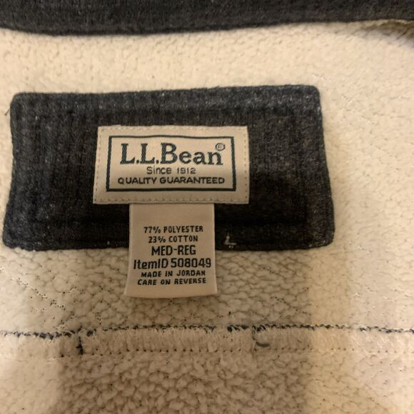 LL BEAN Women’s Katahdin Iron Works Bonded Waffle Fleece Grey Large 508049 - Picture 5 of 6